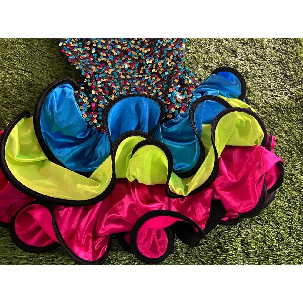 Weissman Girls M Multicolor Sequin Tutu Dress Sweetheart Dance Costume Party